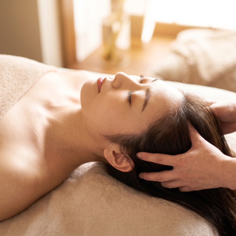 A moment from a treatment at Ember Spa